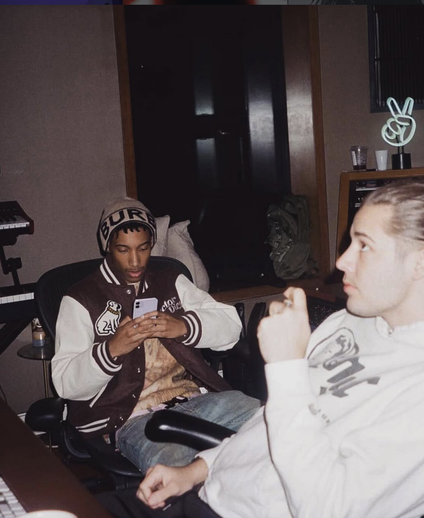 Studio session with artist